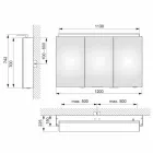 Specchio con Contenitore da Parete a 3 Ante Moderno con Ripiani Interni - Bramo Viadurini