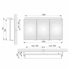 Specchio con Contenitore da Parete a 3 Ante Moderno con Ripiani Interni - Bramo Viadurini