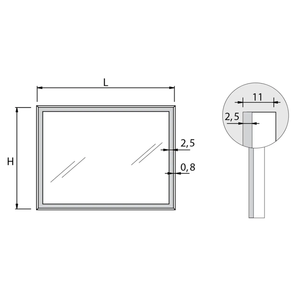 Specchio con Luci Integrate e Cornice in Cristallo Made in Italy - Isaac Viadurini