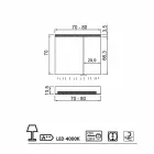 Specchio contenitore 2 ante design moderno, illuminazione LED, Carol Viadurini