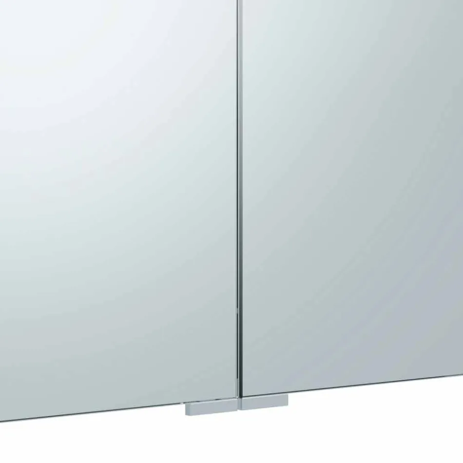 Specchio Contenitore a 3 Ante con 9 Ripiani Interni e Illuminazione LED - Cricco Viadurini