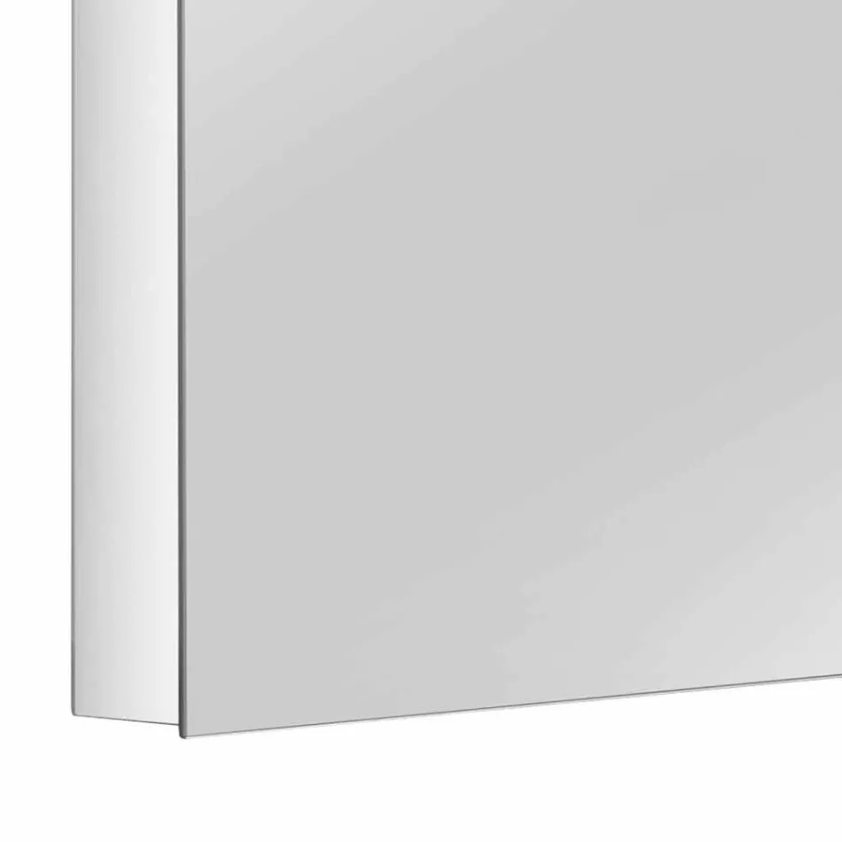 Specchio Contenitore a 4 Ante in Cristallo con 12 Ripiani e 4 Luci LED - Maxi Viadurini