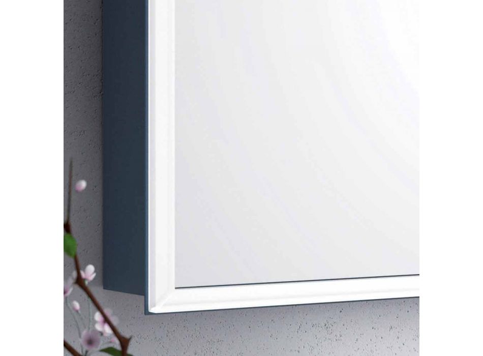 Specchio contenitore a parete 2 ante moderno, illuminazione LED, Adele Viadurini