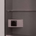 Specchio contenitore a parete 2 ante moderno, illuminazione LED, Adele Viadurini