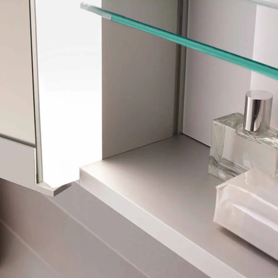 Specchio Contenitore da Parete in Alluminio con Illuminazione LED - Demon Viadurini