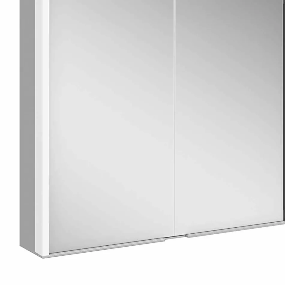 Specchio Contenitore da Parete in Alluminio con Illuminazione LED - Demon Viadurini