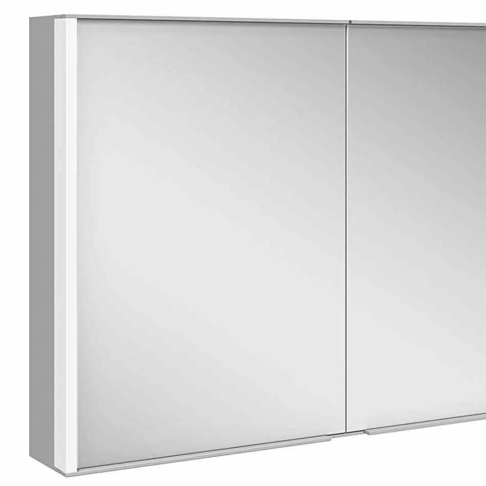 Specchio Contenitore da Parete in Alluminio con Illuminazione LED - Demon Viadurini