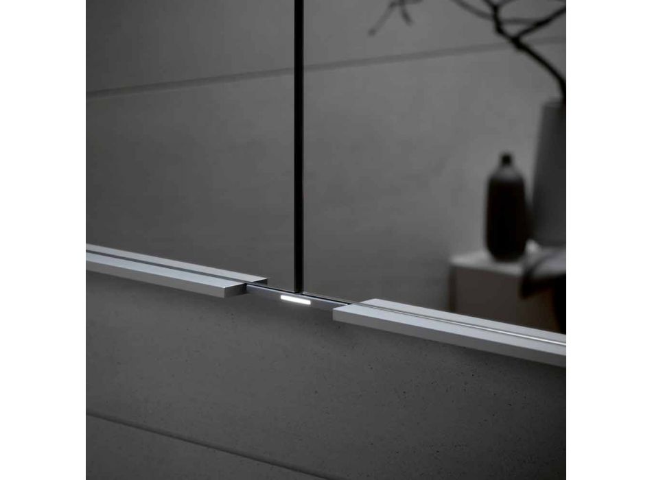 Specchio Contenitore da Parete in Alluminio con Illuminazione LED - Demon Viadurini