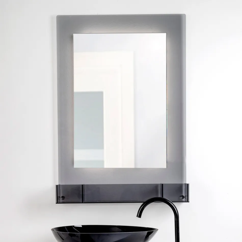 Specchio Contenitore Da Parete in Plexiglass Tre Colori Made in Italy - Kiran Viadurini