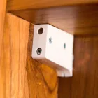 Specchio Contenitore da Parete in Teak con Ripiani e Cassetti Interni - Ralio Viadurini