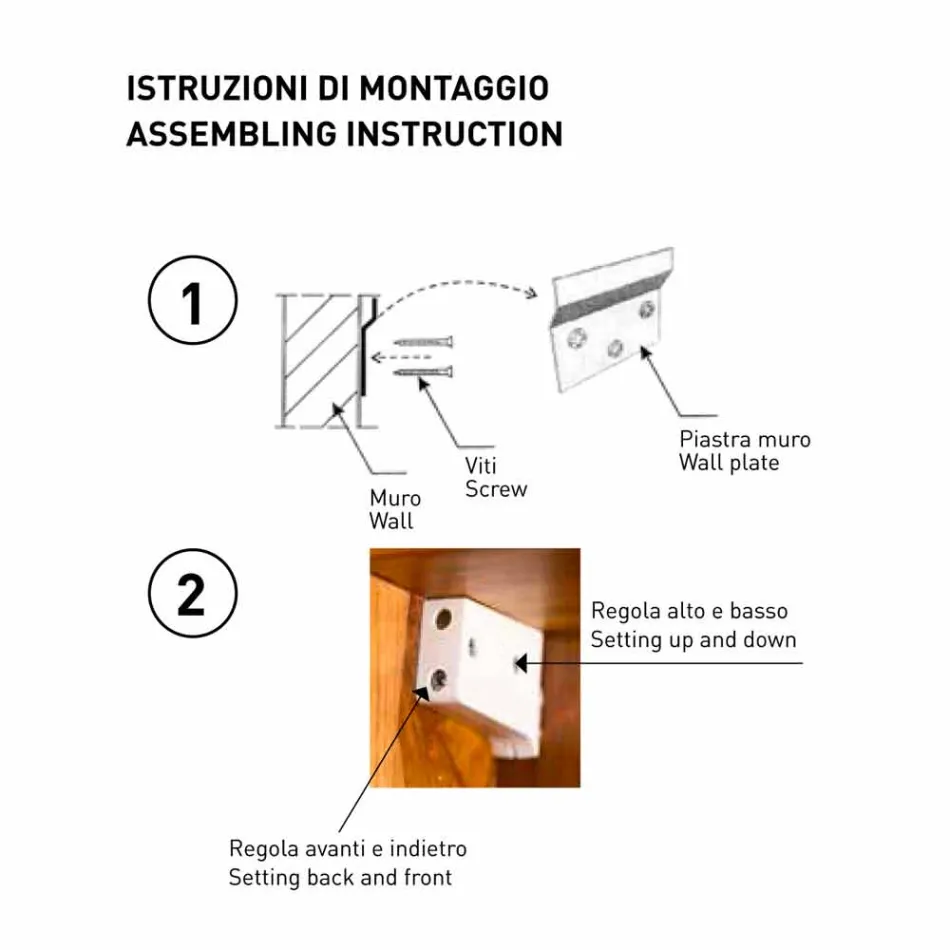 Specchio Contenitore da Parete in Teak con Ripiani e Cassetti Interni - Ralio Viadurini