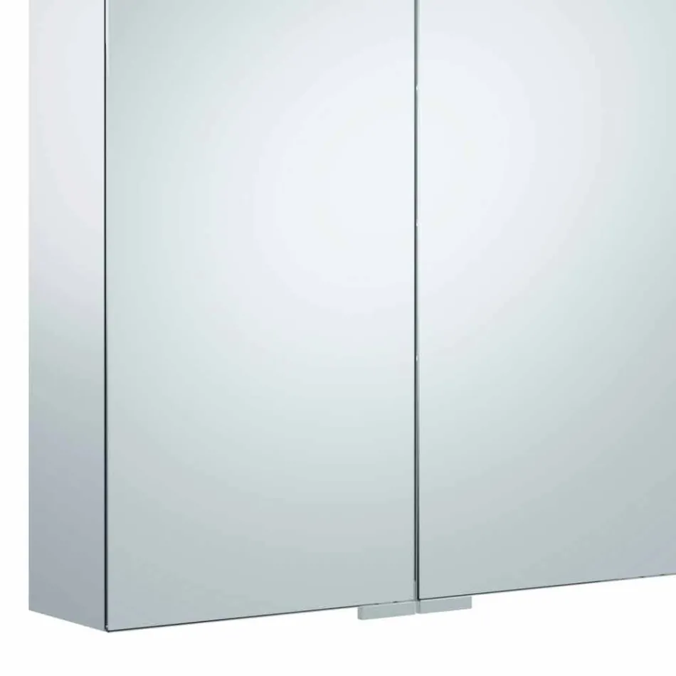 Specchio Contenitore da Parete Moderno con 2 Ante e Illuminazione LED - Cricco Viadurini