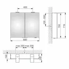 Specchio Contenitore da Parete Moderno con 2 Ante e Illuminazione LED - Cricco Viadurini
