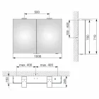 Specchio Contenitore da Parete Moderno con 2 Ante e Illuminazione LED - Cricco Viadurini