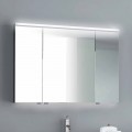 Specchio contenitore illuminazione LED a 3 ante,design moderno, Carol 