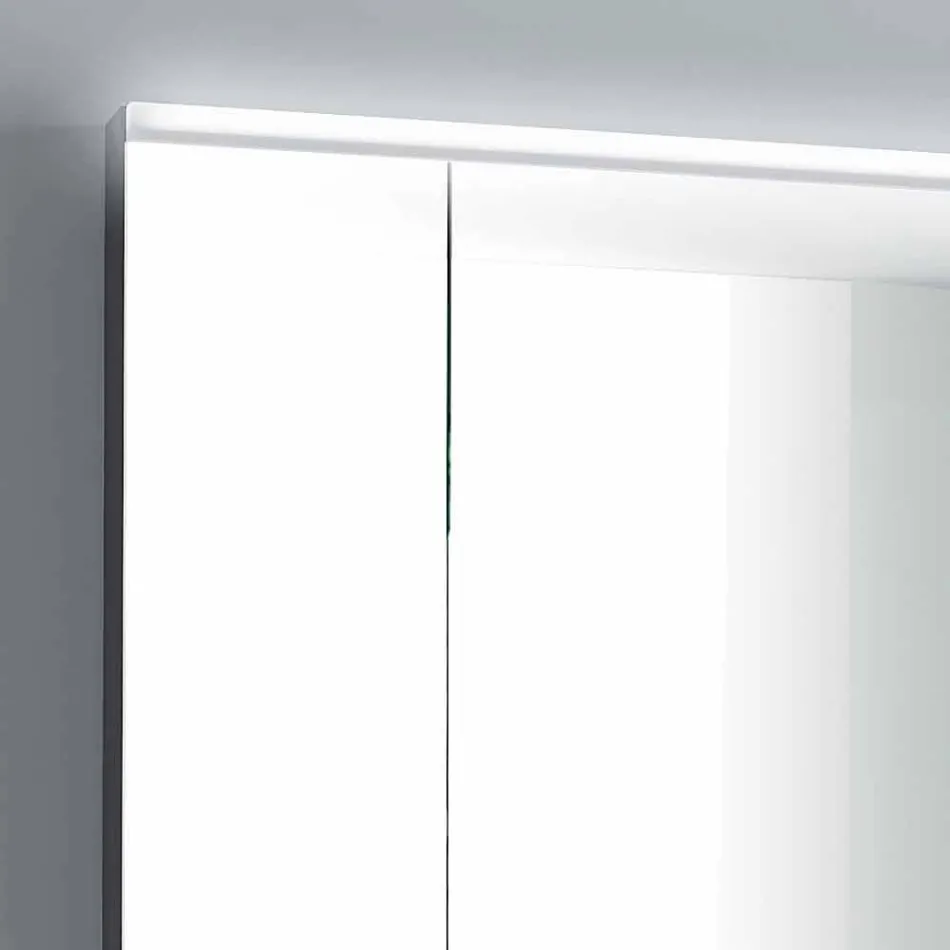 Specchio contenitore illuminazione LED a 3 ante,design moderno, Carol  Viadurini