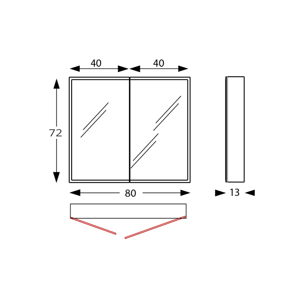 Specchio Contenitore in Legno con Doppio Specchio e Luci Made in Italy - Darwin Viadurini