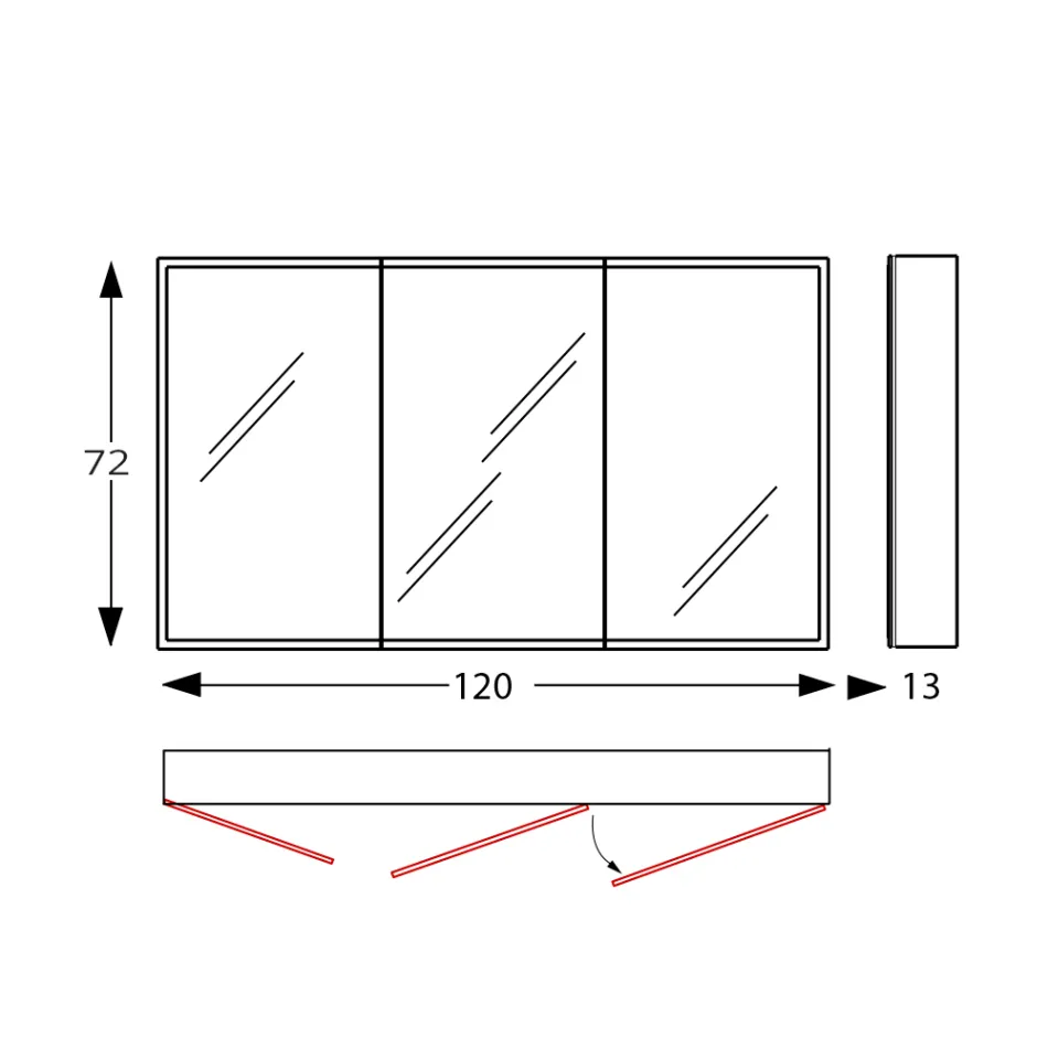 Specchio Contenitore in Legno con Doppio Specchio e Luci Made in Italy - Darwin Viadurini