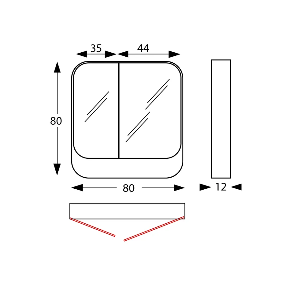 Specchio Contenitore in Metallo con 2 Ante a Doppio Specchio Made in Italy - Galilei Viadurini