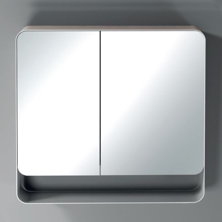 Specchio Contenitore in Metallo con 2 Ante a Doppio Specchio Made in Italy - Galilei Viadurini