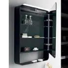 Specchio Contenitore in Metallo con Anta a Doppio Specchio e Luci Made in Italy - Jane Viadurini