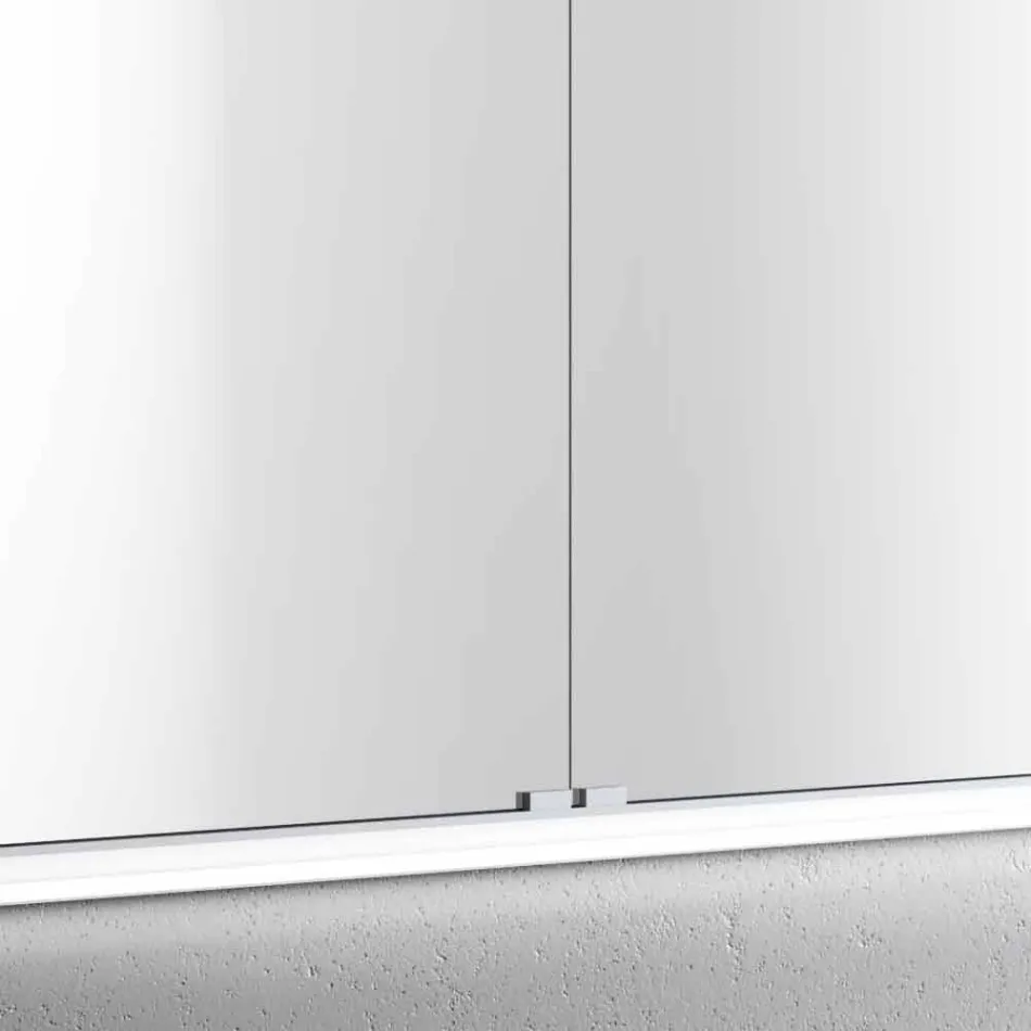 Specchio contenitore LED a 2 ante design moderno da incasso, Adele  Viadurini