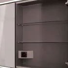 Specchio contenitore LED a 2 ante design moderno da incasso, Adele  Viadurini