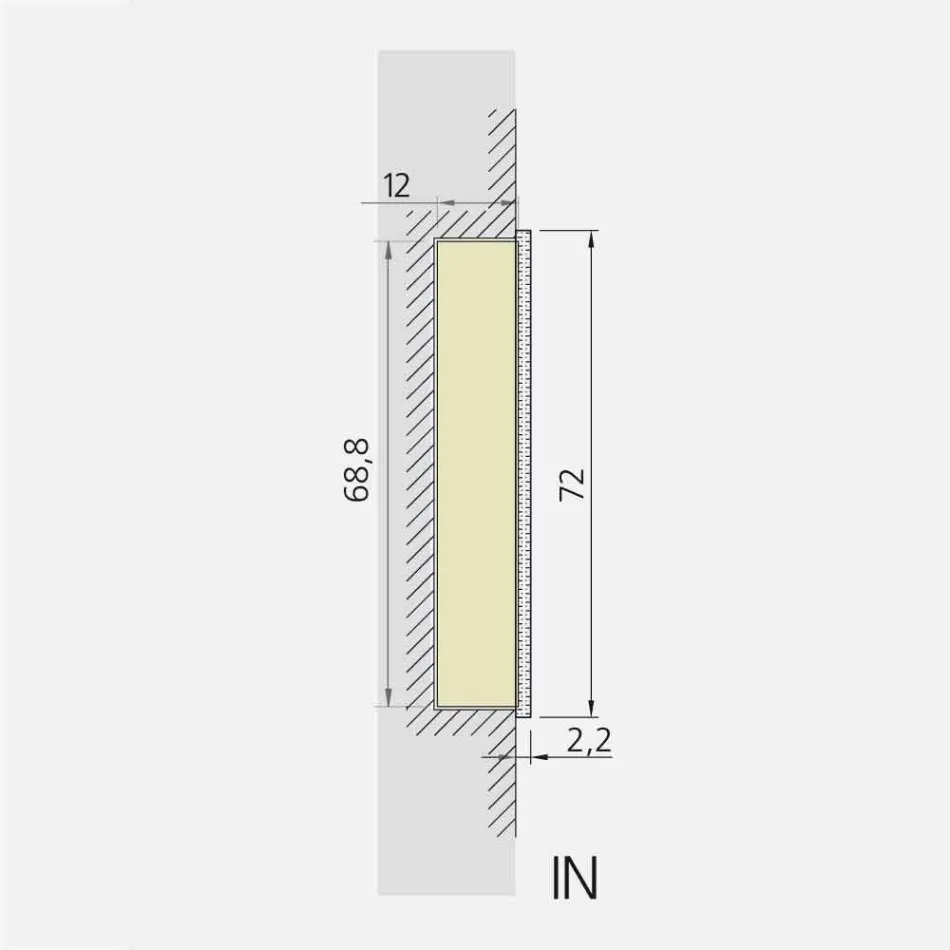 Specchio contenitore LED a 2 ante design moderno da incasso, Adele  Viadurini