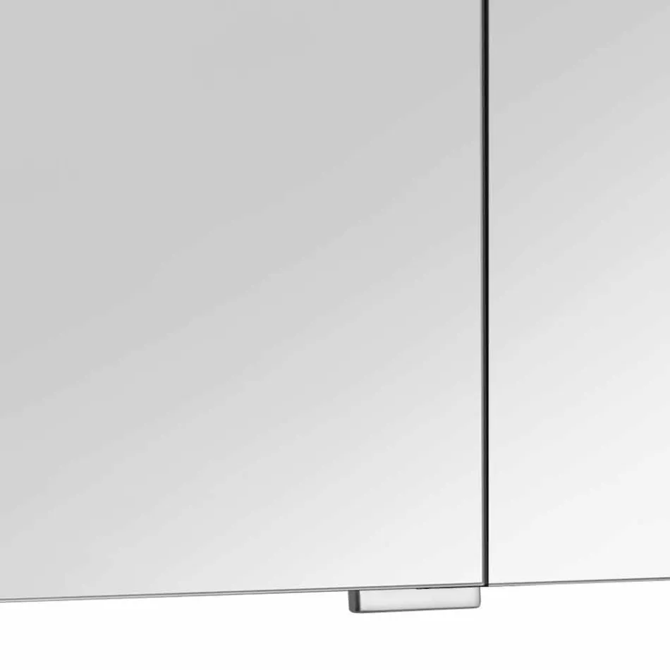 Specchio Contenitore Moderno con 3 Ante in Cristallo e 3 Luci LED - Maxi Viadurini