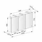 Specchio Contenitore Moderno con 3 Ante in Cristallo e 3 Luci LED - Maxi Viadurini