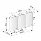 Specchio Contenitore Moderno con 3 Ante in Cristallo e 3 Luci LED - Maxi Viadurini