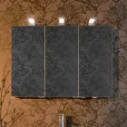 Specchio Contenitore Moderno con 3 Ante in Cristallo e 3 Luci LED - Maxi Viadurini