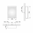 Specchio Contenitore Moderno con Anta Battente e Illuminazione LED - Alfio Viadurini