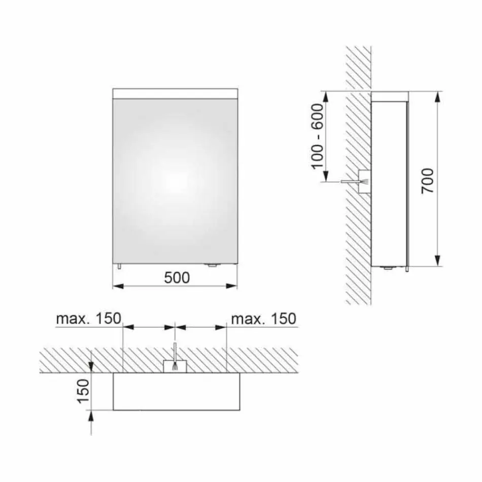 Specchio Contenitore Moderno con Anta Battente e Illuminazione LED - Alfio Viadurini