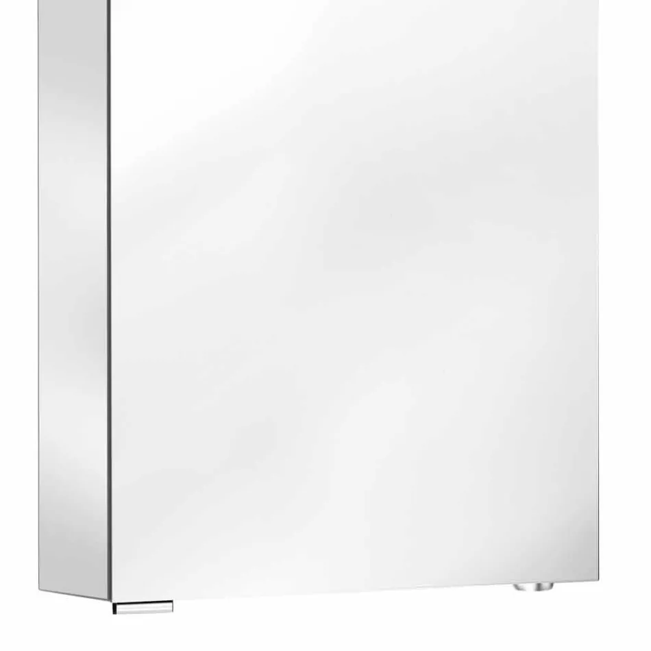 Specchio Contenitore Moderno con Ripiani in Cristallo e Luce LED - Bramo Viadurini