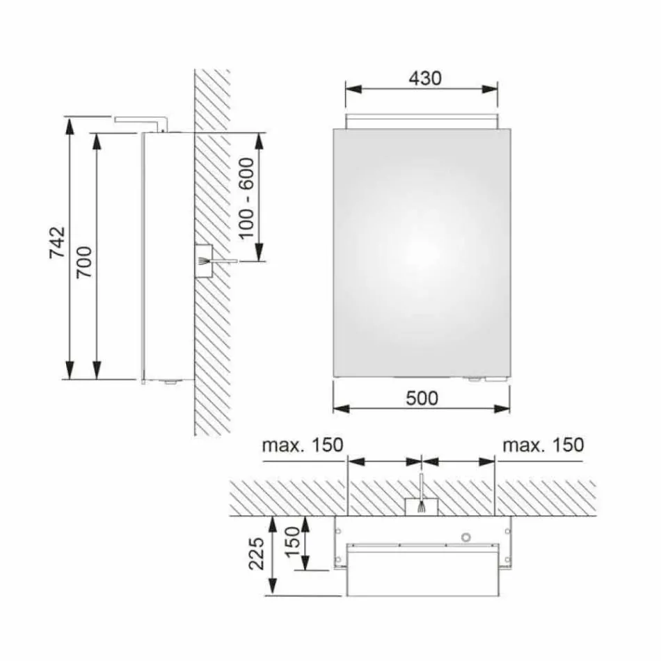 Specchio Contenitore Moderno con Ripiani in Cristallo e Luce LED - Bramo Viadurini
