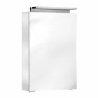 Specchio Contenitore Moderno con Ripiani in Cristallo e Luce LED - Bramo Viadurini