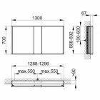 Specchio Contenitore Moderno da Incasso con Luce LED e Tastierino Touch - Demon Viadurini