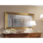 Specchio Cornice Foglia Oro Rettangolare Classico Made in Italy - Milli Viadurini