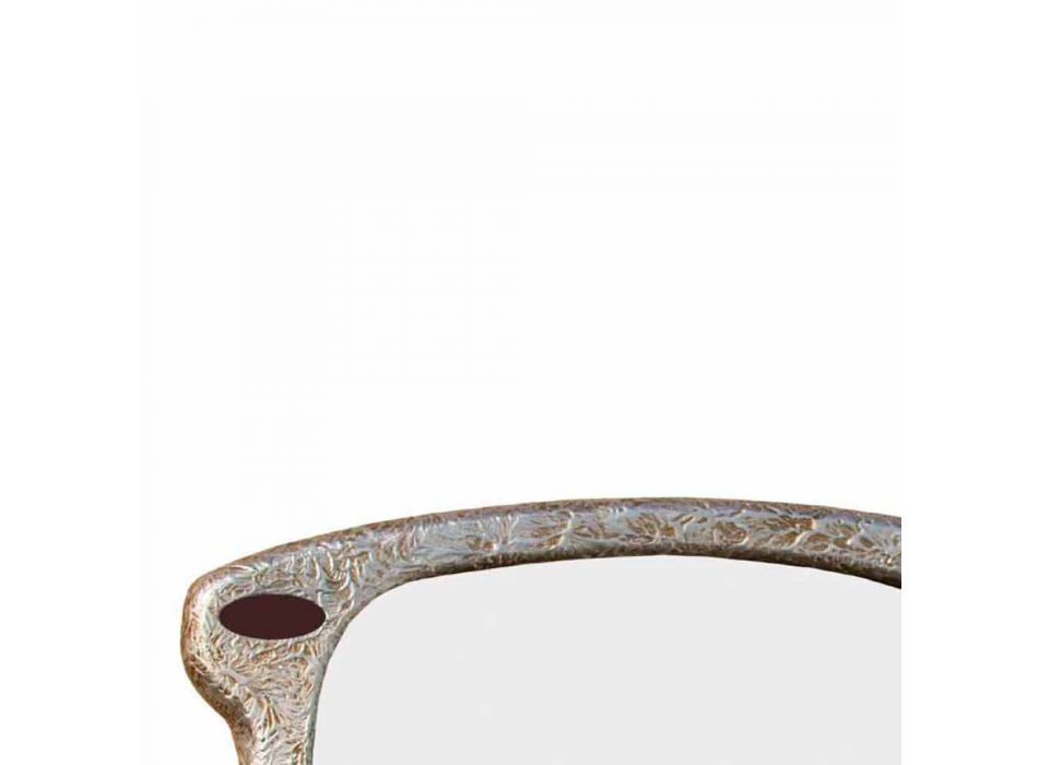 Specchio d'arredo da parete a forma di occhiale decorato a mano Glass Viadurini