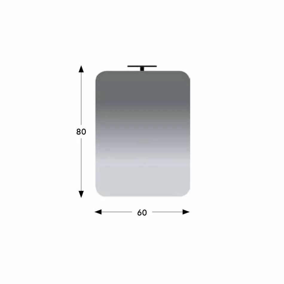 Specchio da Bagno a Parete con Lampada LED Design Moderno Made in Italy - Guido Viadurini