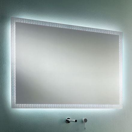 Specchio da Bagno con Decori Incisi a Laser Made in Italy - Freud Viadurini