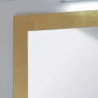 Specchio da bagno cornice in vetro decorato foglia oro Pascal   Viadurini