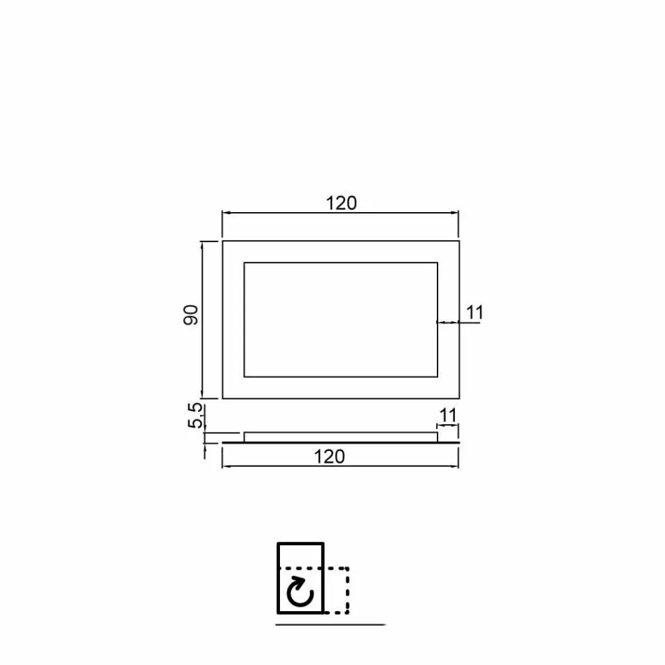 Specchio da bagno moderno con decoro cornice in vetro e luci LED Tara Viadurini