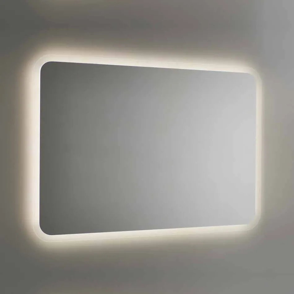 Specchio da Bagno Stondato con Retroilluminazione LED Made in Italy - Pato Viadurini