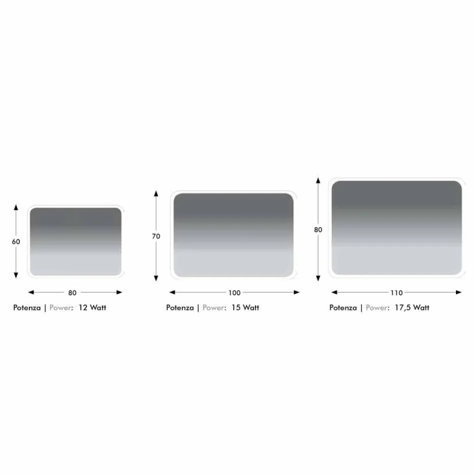 Specchio da Bagno Stondato con Retroilluminazione LED Made in Italy - Pato Viadurini