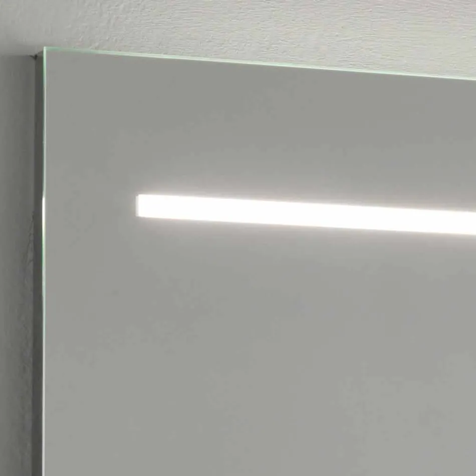 Specchio da Muro Moderno con Luce LED e Telaio in Acciaio Made in Italy - Yutta Viadurini