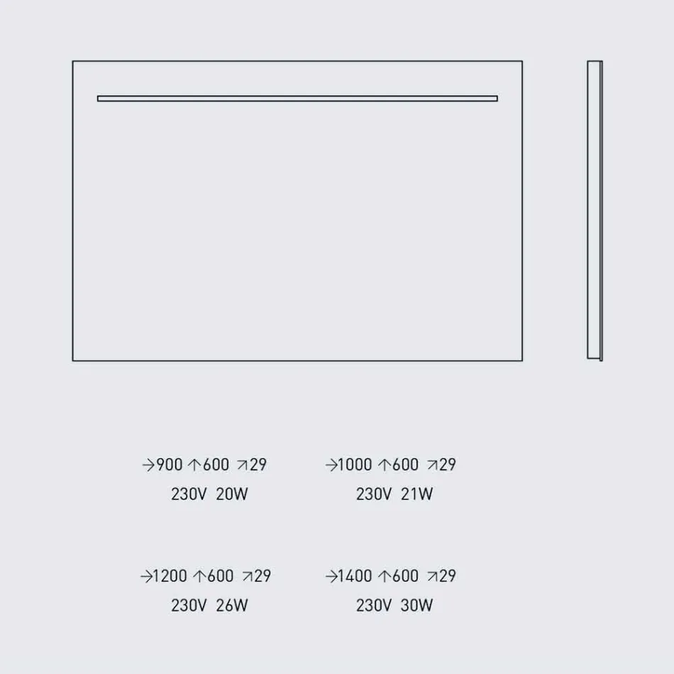 Specchio da Muro Moderno con Luce LED e Telaio in Acciaio Made in Italy - Yutta Viadurini