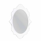 Specchio da parete bianco di design Joy cornice decorata,made in Italy Viadurini