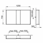 Specchio da Parete con 3 Ante Moderno in Alluminio Verniciato Argento - Demon Viadurini